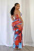 Josefina Mesh Print Ruffle Maxi Dress